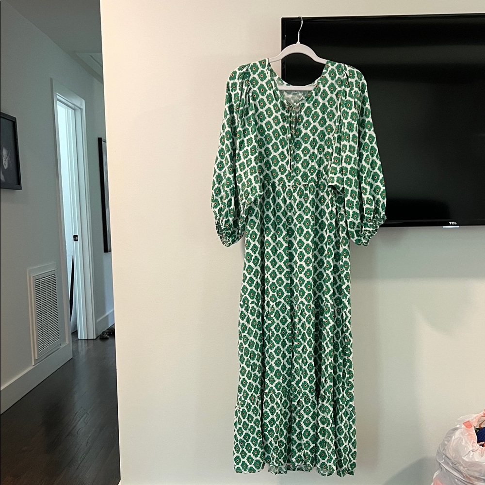 Green Patterned Women's Dress